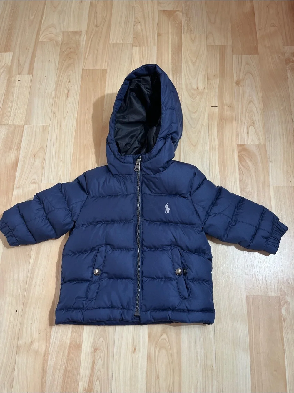 Ralph Lauren Kids Boys Navy Quilted Ripstop Down Jacket 12 months